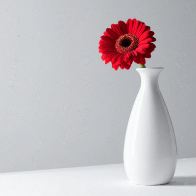 10 Minimalist Matte White Ceramic Vase