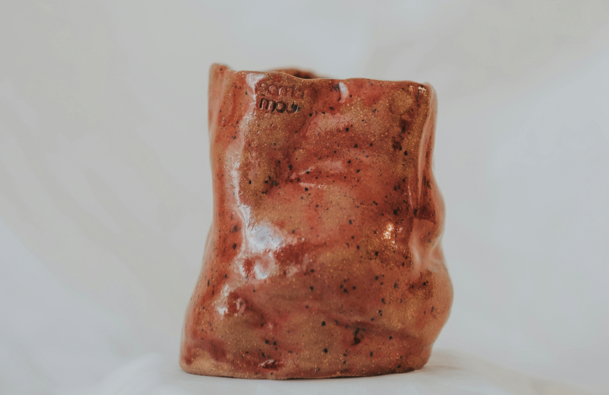 25 Rust-Glaze Organic Shape Ceramic Sculpture