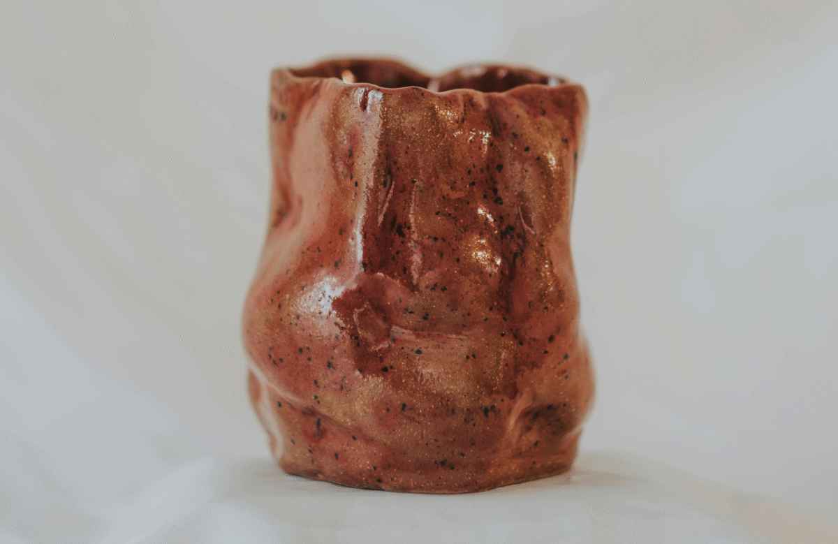 26 Rust-Glaze Organic Shape Ceramic Sculpture
