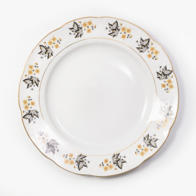 Vintage Ivory Floral Porcelain Plate