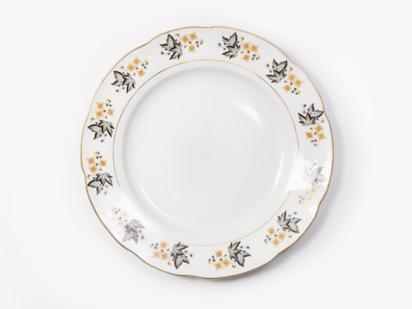 Vintage Ivory Floral Porcelain Plate