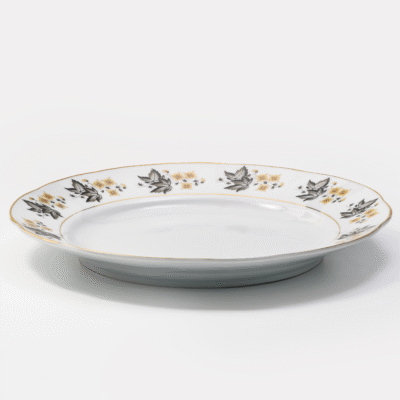 Vintage Ivory Floral Porcelain Plate