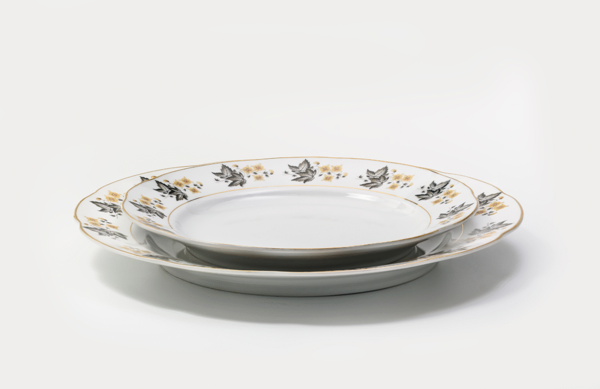 Vintage Ivory Floral Porcelain Plate